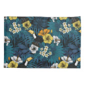 Toucans and tropical flora, blue, yellow, oranje kussensloop (Achterkant-Links)