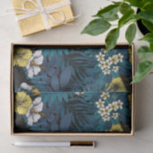 Toucans and tropical flora, blue, yellow, oranje tissuepapier (Geschenk)