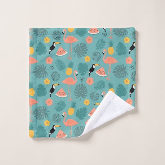 Toucans en Flamingos Bad Handdoek (Wasdoekje)