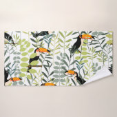 Toucans groen blad patroon Badhanddoek (Badhanddoek)