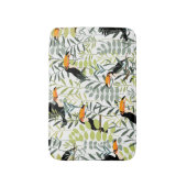 Toucans groen blad patroon Badmat (Voorkant Verticaal)