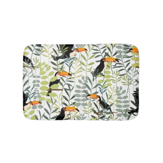 Toucans groen blad patroon Badmat (Voorkant)