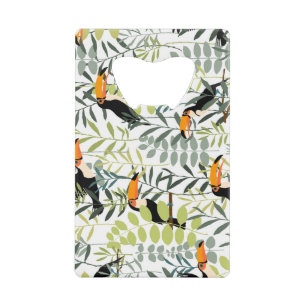  Toucans groen blad patroon Creditkaart Flessenopener