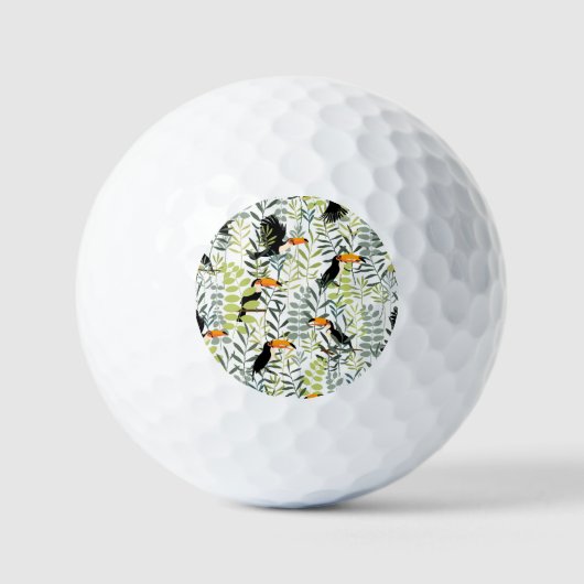 Toucans groen blad patroon Golfballen (Voorkant)