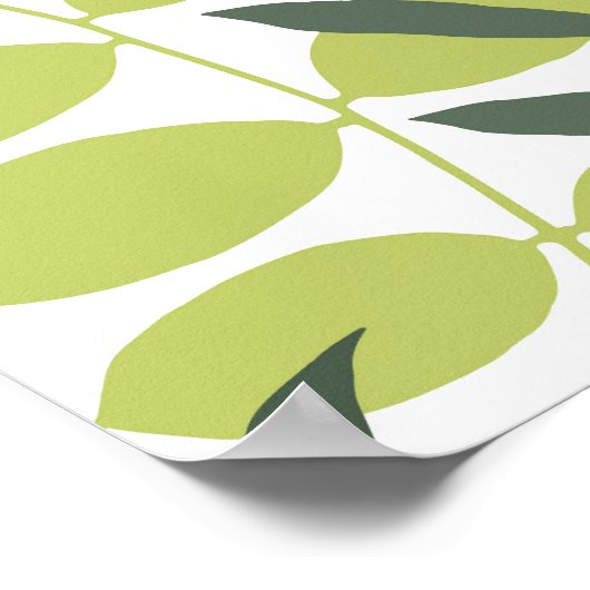  Toucans groen blad patroon Poster (Hoek)