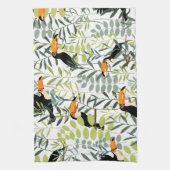 Toucans groen blad patroon Theedoek (Verticaal)