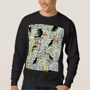 Toucans groen blad patroon Trui