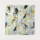  Toucans groen blad patroon Wandkleed (Voorkant)