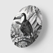 Toucans Jungleblad Gravure Ronde Klok (Hoek)