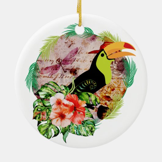 Toucan's Magic - Tropische Bird Witchcraft Keramisch Ornament (Achterkant)