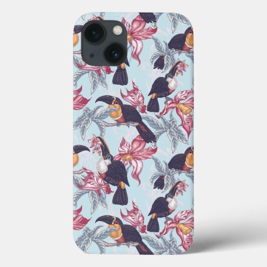 Toucans met exotische bloemen Case-Mate iPhone case (Achterkant)