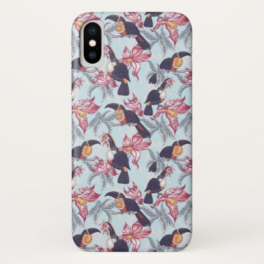 Toucans met exotische bloemen Case-Mate iPhone case (Achterkant)