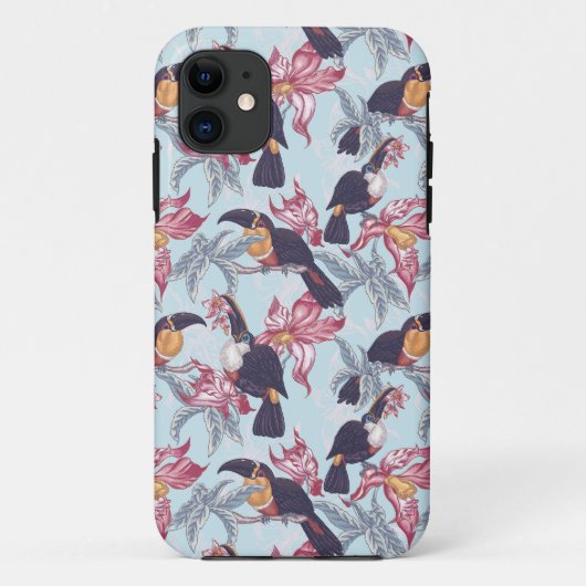 Toucans met exotische bloemen Case-Mate iPhone case (Achterkant)