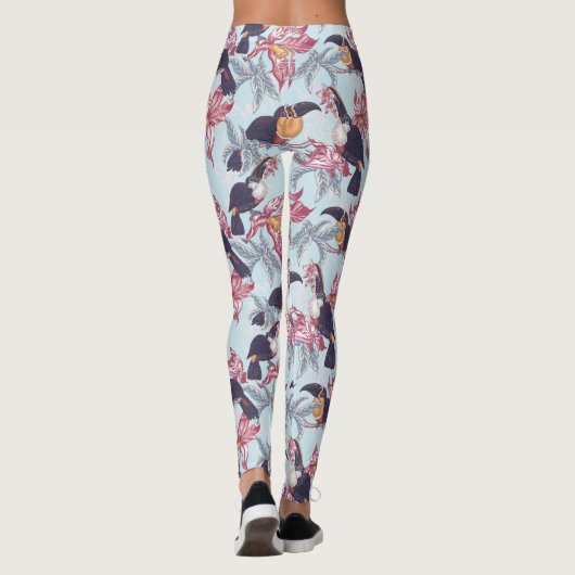 Toucans met exotische bloemen leggings (Achterkant)