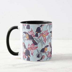 Toucans met exotische bloemen mok