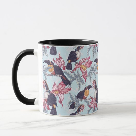 Toucans met exotische bloemen mok (Links)