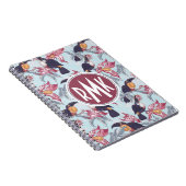 Toucans met exotische bloemen | Monogram Notitieboek (Rechterzijde)