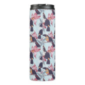 Toucans met exotische bloemen | Monogram Thermosbeker (Achterkant)