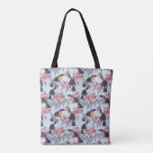 Toucans met exotische bloemen | Monogram Tote Bag (Achterkant)