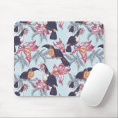 Toucans met exotische bloemen muismat (Met muis)