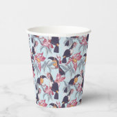 Toucans met exotische bloemen papieren bekers (Rechts)