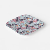 Toucans met exotische bloemen papieren bordje (Gebogen)