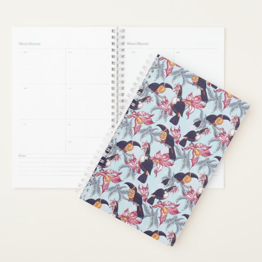 Toucans met exotische bloemen planner (Display)