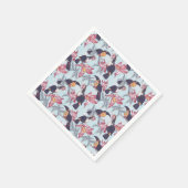 Toucans met exotische bloemen servet (Hoek)