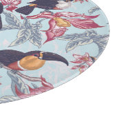 Toucans met exotische bloemen snijplank (Hoek)
