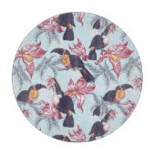 Toucans met exotische bloemen snijplank (Voorkant)