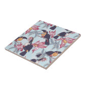 Toucans met exotische bloemen tegeltje (Zijkant)