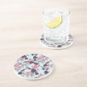 Toucans met exotische bloemen zandsteen onderzetter (Zijkant)