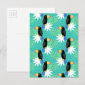 Toucans op Blauwgroen Briefkaart (Voorkant / Achterkant)