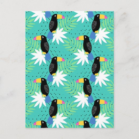 Toucans op Blauwgroen Briefkaart (Voorkant)