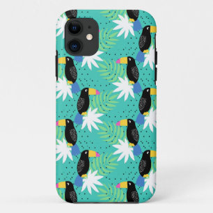 Toucans op Blauwgroen iPhone 11 Hoesje