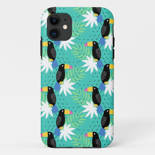 Toucans op Blauwgroen Case-Mate iPhone Case (Achterkant)