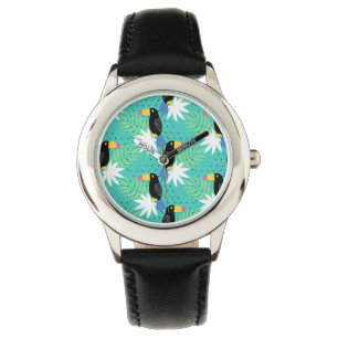 Toucans op Blauwgroen Horloge