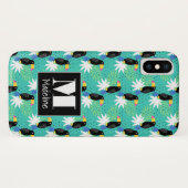 Toucans op Blauwgroen | Monogram Case-Mate iPhone Case (Achterkant (horizontaal))