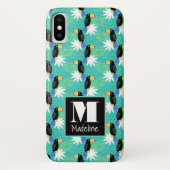 Toucans op Blauwgroen | Monogram Case-Mate iPhone Case (Achterkant)