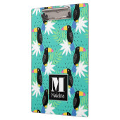 Toucans op Blauwgroen | Monogram Klembord (Links)