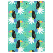 Toucans op Blauwgroen | Monogram Klembord (Achterkant)