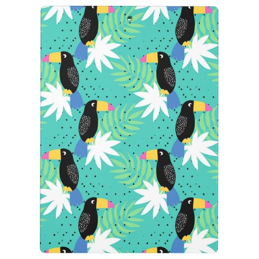 Toucans op Blauwgroen | Monogram Klembord (Achterkant)