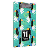 Toucans op Blauwgroen | Monogram Klembord (Rechts)