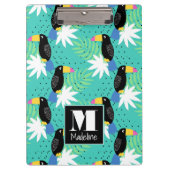 Toucans op Blauwgroen | Monogram Klembord (Voorkant)