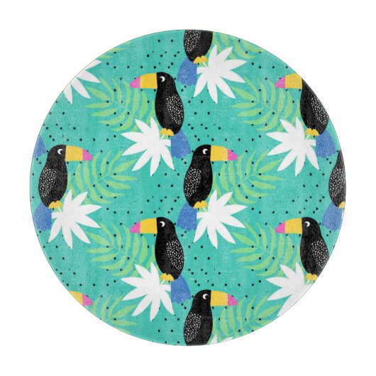 Toucans op Blauwgroen Snijplank (Voorkant)