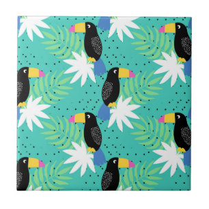 Toucans op Blauwgroen Tegeltje