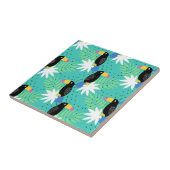Toucans op Blauwgroen Tegeltje (Zijkant)