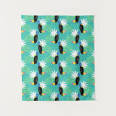 Toucans op Blauwgroen Wandkleed (Voorkant)