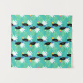Toucans op Blauwgroen Wandkleed (Voorkant (horizontaal))
