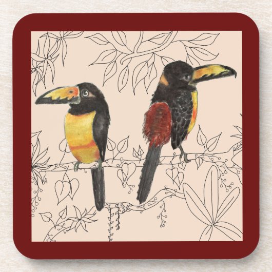 Toucans op een Onderzetter Set (Voorkant)